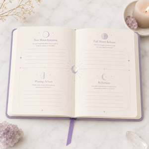Diario de Intenciones Lunares LABON con Tapa Dura de Lavanda y Detalles en Plata, Regalo Personalizado, Cuaderno de Bienestar - Product Image 3
