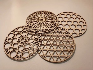 Modern Luxury Wooden <b>Round</b> Table Mats 400mm Non-Slip Design Geometric Patterns Eco-Friendly Durable Decorative <b>Placemats</b> - Product Image 5