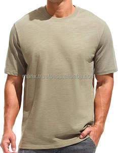 เสื้อยืดผ้าหนาทรงหลวมแบบลำลองของผู้ชายเสื้อยืดผ้าฝ้าย100% แบบกำหนดเองเสื้อยืดคอกลมน้ำหนักมาก180ผ้าฝ้าย100% ถึง200กรัม - Product Image 5