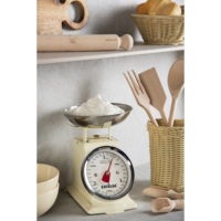Balance de cuisine Excelsa Cream, capacité 3 kg, acier inoxydable, design vintage, affichage à aiguille