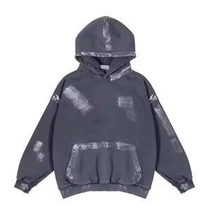 Custom Logo Oversized Hooded Sweatshirt <b>Men's</b> Casual French Terry Print Pocket Design Autumn Wear manufacturer - Product Image 5