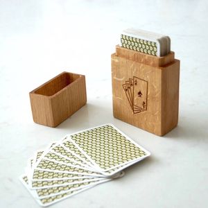 Boîte à cartes en bois moderne et durable R HANDICRAFT avec emblème pique doré, faite à la main, de luxe, pour rangement de cartes à jouer, ensemble cadeau décoratif - Product Image 5