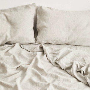 Linen Sheets Set 100% French Natural 5 pcs 1 Duvet Cover 1 <b>Flat</b> 1 Fitted Sheet 2 <b>pillow</b> cases Sets - Product Image 4