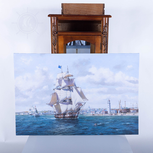 Impression sur toile du bateau Whaler Lexington quittant Nantucket, peinture de bateau vintage, art mural nautique, art maritime 89,15Lx3,3Wx59,7H cm - Product Image 3