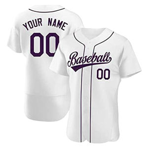 Camiseta de Béisbol Blanca y Azul Marino Personalizada, Auténtica, para Niños, con Nombre y Número Personalizados - Product Image 1
