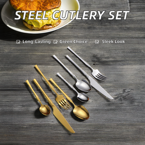 Ensemble de couverts écologiques en acier inoxydable pour la table, avec couteau, fourchette et cuillère, idéal pour les banquets très fréquentés et les dîners chaleureux à la maison - Product Image 3