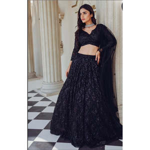 Ropa de fiesta Cjoli Lehenga Ropa tradicional china con secuencia y trabajo Dori - Product Image 6
