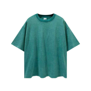 T-shirt personnalisé à épaules tombantes style streetwear coupe ample délavé à l'acide, haute qualité, grande taille homme, 100% coton, écologique et respirant - Product Image 6