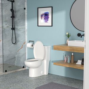 WC in ceramica a doppio filo monopezzo con chiusura morbida - Product Image 4