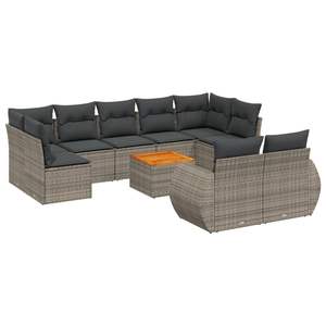 Conjunto de Sofás Modulares Medianos de Ratán PE Gris para Jardín, Colección de Muebles de Jardín Elegantes - Product Image 2