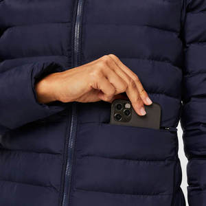 Veste matelassée pour femme, col montant, coupe-vent, hiver, décontractée, couleur unie, polyester, fermeture éclair, coupe ajustée - Product Image 6