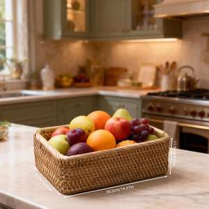 Detailed Design Rattan <b>Basket</b> Tray Hand <b>Woven</b> food <b>basket</b> Tray/ Decor Storage <b>Basket</b> Wholesale rattan morden <b>basket</b> - Product Image 1