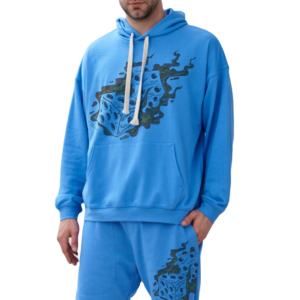 Ensemble sweat à capuche et short en mélange de coton, imprimé sur mesure, vente en gros, fabricant de vêtements streetwear - Product Image 3