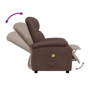 Fauteuil de massage réglable en similicuir marron avec appuie-têtes standard - Product Image 6