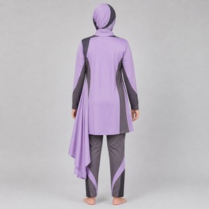 Ensemble Burkini Modeste 4 Pièces au Design Moderne pour la Plage - Structure Flexible, Mouvement Libre, Protection UPF50+, Extensible dans les Quatre Sens, Coupe Ajustée - Product Image 5