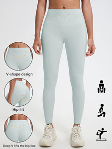 Ensemble de yoga sans couture 2 pièces pour femme : haut court à manches longues et leggings taille haute respirants et extensibles pour la gym et le fitness - Product Image 5