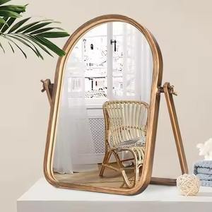 Espejo de maquillaje de metal para encimera con soporte para tocador de baño, espejo cosmético - Product Image 6