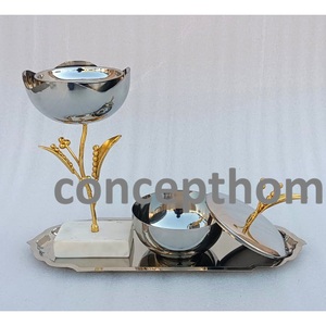 Brûleur d'encens arabe unique en acier inoxydable, aromathérapie, fait main, emballage écologique en carton, design moderne et antique - Product Image 3