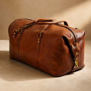 Vintage Brown Leather Duffel Bag Travel Weekender Gym Overnight <b>Luggage</b> Carry Bag with Handles for Men Women - Product Image 1