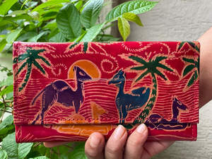 Bolso de mano con estampado multicolor para chicas, Cartera de piel auténtica, elegante, hecha a mano - Product Image 3