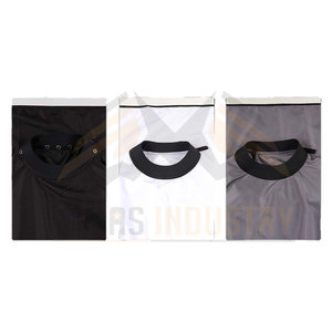 Combinaison de travail unisexe en polyester respirante avec fermeture à boutons-pression réglable, cape de coiffure noire, blanche, grise - Product Image 3