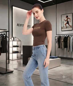 เสื้อยืดออกกำลังกายผู้หญิงทรงเข้ารูป REXFITSPORTS 2026Custom แขนสั้น คอกลม สำหรับฟิตเนสและฝึกซ้อม รับผลิตแบรนด์ส่วนตัว (Private Label) - Product Image 3