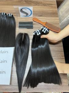 Cheveux vierges vietnamiens raides et lisses non traités, fournisseurs de cheveux vierges vietnamiens, cuticules alignées, cheveux humains bruts doux - Product Image 3