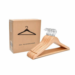 Wholesale High Quality Modern Multifunction Lotus Square Wooden Natural Brown Eco-Friendly Stainless Steel <b>Hook</b> Type Hanger - Product Image 5