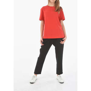 Camiseta de Verano Casual de Algodón Rojo Ecológica para Mujer, Cuello Redondo, Manga Corta, Secado Rápido y Transpirable - Product Image 5