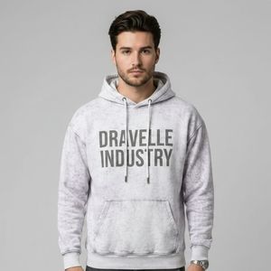 Custom Distressed Heavyweight Men's Acid Wash Hoodie Winter Pullover 100% Polyester Digital <b>Printing</b> Customizable - Product Image 5