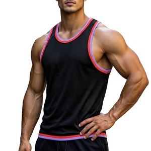 Custom Made Men's <b>Mesh</b> Training Tank <b>Top</b> Wholesale Quick Dry Muscle Fit Fitness Vest Breathable Bodybuilding Tank <b>Tops</b> For Men - Product Image 1