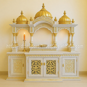 Nouveau design, temple Radha Krishna en teck massif, fabricant et exportateur de grands temples en teck sur mesure, Mandir en bois pour la prière, États-Unis - Product Image 6