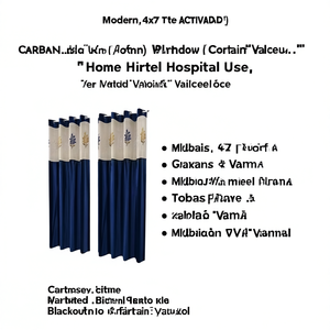 Cortina Moderna de Poliéster de 4x7 Pies con Pliegues y Bordado Floral, con Función de Oscurecimiento para Hogar, Hotel u Hospital - Product Image 2