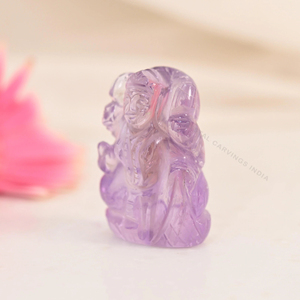 Statue de Lakshmi en améthyste naturelle sculptée à la main, cristal violet, déesse hindoue, richesse, prospérité, Feng Shui, décoration d'autel Puja, 2 pouces - Product Image 3