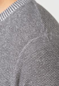 Pull en maille gris à col rond pour homme, coupe classique, couleur unie, décontracté, 100 % coton, anti-boulochage, 550 g, logo au dos, automne - Product Image 6