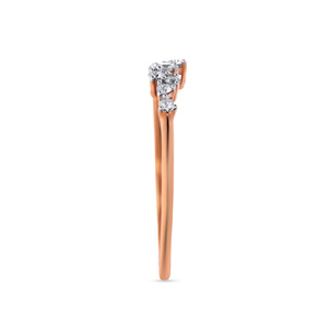 Bague de fiançailles haut de gamme pour femme, diamants ronds de 0,35 ct, or rose avec éclat fluide, prix de gros - Product Image 5