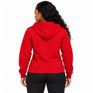 Sweat-shirt à capuche zippé pour femme PDK avec broderie du blason, confortable et tendance, avec poches avant - Product Image 2