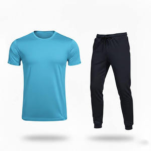 Ensemble de survêtement à capuche pour homme, gris, manches longues, rayé, décontracté, respirant, en polyester et coton, pour l'automne, avec fermeture éclair et poches latérales - Product Image 2