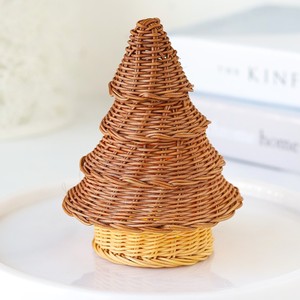 Ornements décoratifs de Noël en rotin faits à la main, arbres de Noël en gros, accessoires de fêtes - Product Image 1