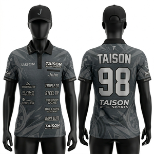 เสื้อดาร์ทสำหรับผู้หญิง ผ้าโพลีเอสเตอร์พรีเมียม ระบายอากาศได้ดี น้ำหนักเบา สีส้มอมเขียว ลายเรขาคณิต ดีไซน์แบบสปอร์ต พิมพ์ลายโลโก้ด้วยเทคนิค Sublimation - Product Image 3