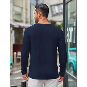 Camiseta de Manga Larga Holgada para Hombre con Logotipo Personalizado, Camiseta Deportiva Informal con Cuello Redondo para Trabajo, Gimnasio, Club, Entrenamiento - Product Image 6