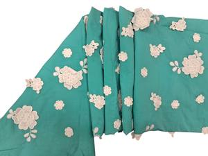 ผ้าฝ้ายแท้หวีเส้นด้ายพิมพ์ลาย 3 มิติ สีเขียวทะเล พรีเมียม ระบายอากาศได้ดี น้ำหนักเบา เหมาะสำหรับตัดเย็บเสื้อผ้าและงาน DIY - Product Image 2