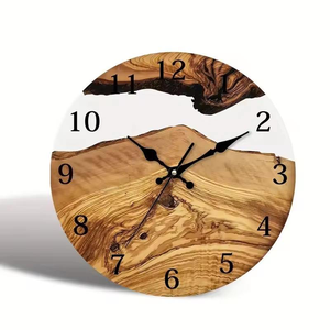 Top Selling Epoxy Resin and Wood <b>Wall</b> <b>Clock</b> Home and Office <b>Wall</b> Decorative Custom Handmade <b>Modern</b> Style Minimalist <b>Clock</b> - Product Image 4