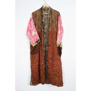 Indian Pure Silk Kimono Comfortable Soft Japanese Silk Bridal <b>Dressing</b> <b>Gown</b> Floral Beach Cover Sleepwear for Home Summer - Product Image 5