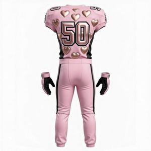 Conjunto de Uniforme de Fútbol Americano Personalizado, Jersey y Pantalones, 100% Poliéster, Impresión Sublimada, Cintura Elástica, Talla Grande, Tela de Malla Corta - Product Image 6