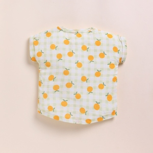 Camisetas de bebé con estampado naranja de muselina orgánica de alta calidad - Product Image 2