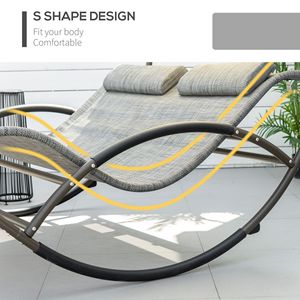 Chaise longue double à bascule gris clair au design moderne pour l'extérieur, avec structure en aluminium et matériau en teck, pour hôtels - Product Image 5