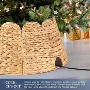 Collar para Árbol de Navidad de Jacinto de Agua Plegable, Natural, Decorativo, de Diseño Rústico y Sostenible - Product Image 5