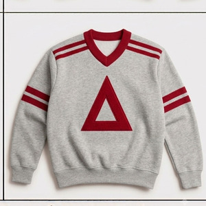 Sudadera Personalizada de la Fraternidad Delta, Cuello en V con Apliques de Letras Griegas, Sudadera Universitaria de Felpa de Algodón, Ropa Universitaria Vintage - Product Image 3