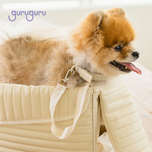 Dog Carrier Bag WAVE BAG Lightweight Dog <b>Cat</b> Pet Carrier Sling Bag Waterproof Vegan Leather Cotton Shoulder Travel Bag for Pets - Product Image 5